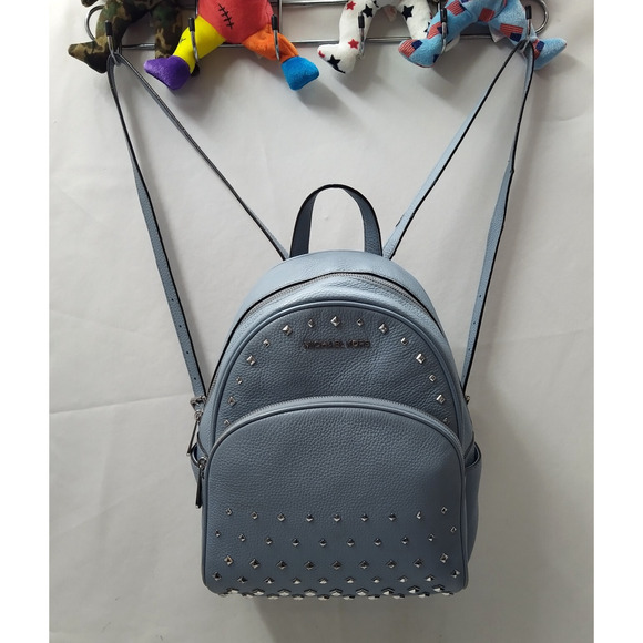 Michael Kors Blue Leather Studded Zipper Closure Top Handle Backpack main image 5